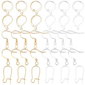 Наборы для изготовления ювелирных изделий своими руками, В комплект входят: 304 застежки-крючки и крючки для сережек из нержавеющей стали., Латунные застежки-крючки и крючки для сережек