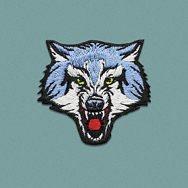 Wolf Head Computerized Embroidery Cloth Iron on/Sew on Patches, Costume Accessories