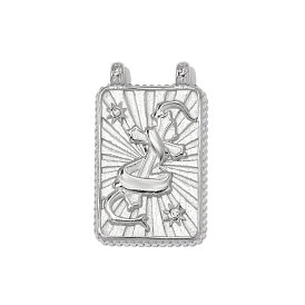 304 подвески из нержавеющей стали, прямоугольник с поперечными прелести, зеркальная полировка, со стразами