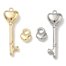 Подвески из сплава , подвески в виде сердца/ключа, стойки покрытие, без кадмия и без свинца