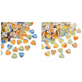 Кнопки фарфора 2-отверстие, сердце