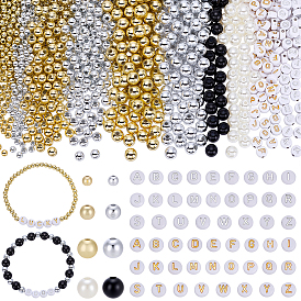 Наборы для самостоятельного изготовления круглых и буквенных бусин., в том числе бусины из АБС-пластика, Акриловые бусины