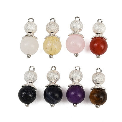 8 шт. латунные текстурированные подвески, со смешанными находками драгоценных камней и сплавов