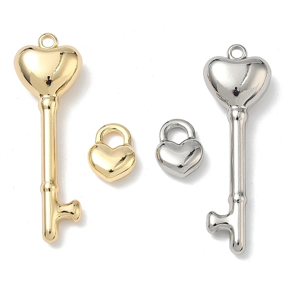 Подвески из сплава , подвески в виде сердца/ключа, стойки покрытие, без кадмия и без свинца