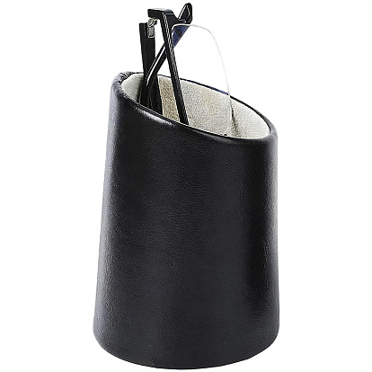 Brillenhalter aus PU-Leder, Säulenetuis für Brillen, Schmuck, Verzierungen