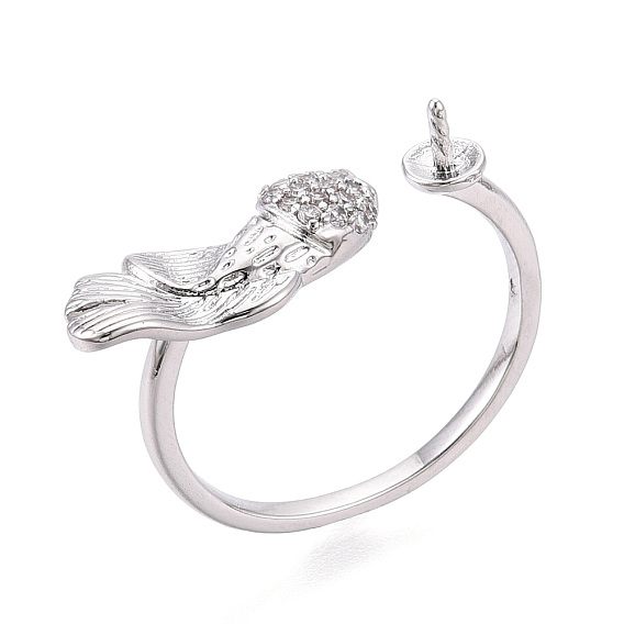 Кольца-манжеты из рыбьей латуни с микропаве из прозрачного кубического циркония, за половину пробурено бисера