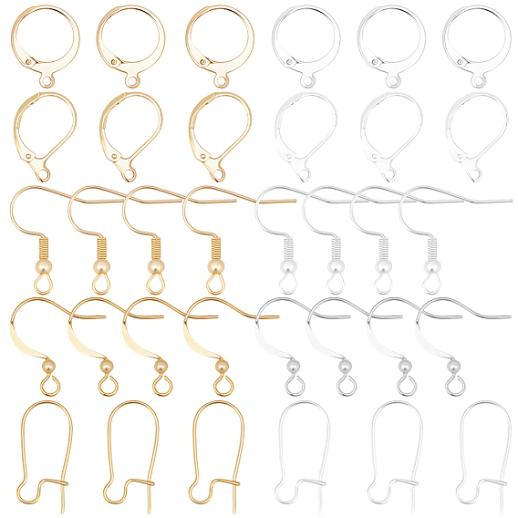 Наборы для изготовления ювелирных изделий своими руками, В комплект входят: 304 застежки-крючки и крючки для сережек из нержавеющей стали., Латунные застежки-крючки и крючки для сережек