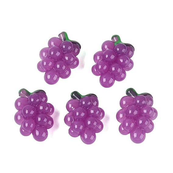 Imitation Jelly Effect Acrylic Beads, Grape