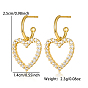 Heart Shape 925 Sterling Silver Rhinestone Stud Earrings, Dangle Earrings for Women