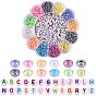 216g 12 Farben rundes Glas Rocailles, 40g flach rund mit Buchstaben-Acrylperlen und 2 rollt elastischen Stretchfaden, für DIY-Stretch-Armbänder, die Kits herstellen