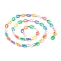 Handmade Cable Chains, with Aluminium Paperclip Chains, Acrylic Quick Link Connectors