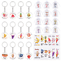 60 акриловые брелки для ключей, с железными кольцами, разнообразные, 60бумажные брелки для показа карточек, 60шт. прямоугольные мешочки из органзы с завязками