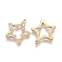 316 Surgical Stainless Steel Micro Pave Clear Cubic Zirconia Charms, Star