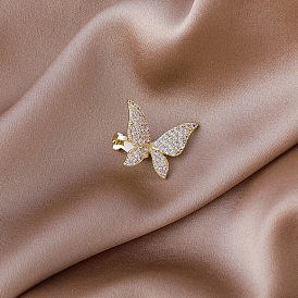 Vintage Hong Kong Style Minimalist Zircon Butterfly Ear Clip - No Piercing, Unique, Fashionable.