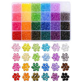 5760Pcs 24 Colors Transparent Acrylic Beads, Bicone