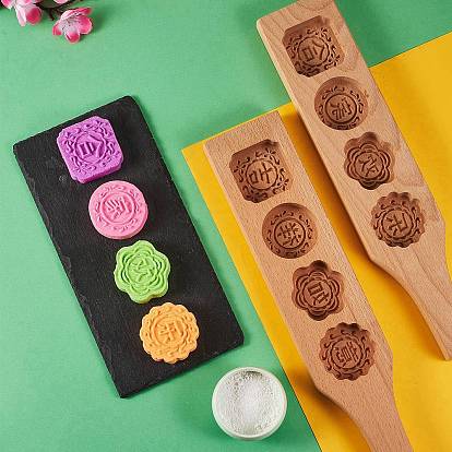 China Factory Flat Round & Square & Flower Wooden Press Mooncake