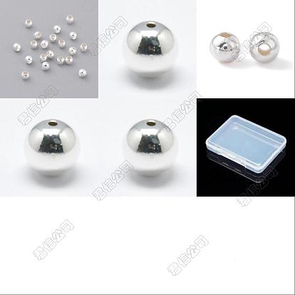 70 piezas 5 estilo 925 cuentas espaciadoras de plata esterlina, rondo