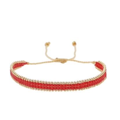 Adjustable Nylon Cord Braided Bead Bracelets, with Glass Seed Beads