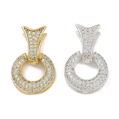 Застежки-«рыбий хвост» из латуни с микропаве из прозрачных кубических цирконий