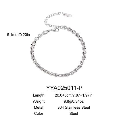 Браслеты из нержавеющей стали для унисекс, цвет нержавеющей стали