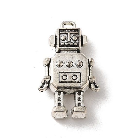 Tibetan Style Alloy Pendant Rhinestone Settings, Cadmium Free & Lead Free, Robot