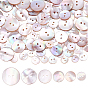 120Pcs 6 Styles Dyed Natural Shell Buttons, 2-Hole, Flat Round