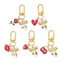 5 шт. подвесные украшения из эмалевого сплава с бантом ко Дню святого Валентина, с поворотными застежками сплава