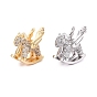 Латунные микропаве прозрачные подвески с фианитом, подвески в виде лошадки-качалки с крыльями
