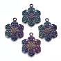 Plated Alloy Pendants, Cadmium Free & Lead Free, Flower
