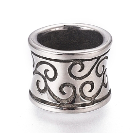 316 Surgical Stainless Steel Beads, Large Hole Beads, Column