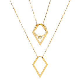 1колье с подвеской в виде ромба из нержавеющей стали, ожерелья из цепочки Ring Keeper Cable для женщин