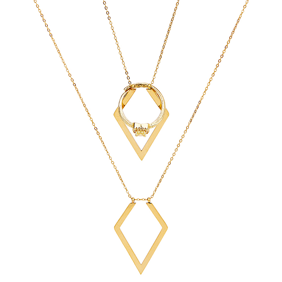 1колье с подвеской в виде ромба из нержавеющей стали, ожерелья из цепочки Ring Keeper Cable для женщин