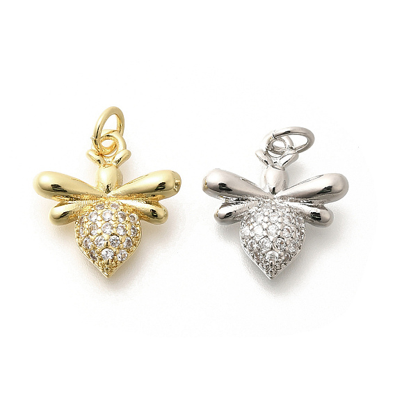 Латунные микропаве прозрачные подвески с фианитом, с целью перехода в кольце, долговечный, без свинца и без кадмия, прелести пчел