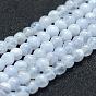 Natural Blue Lace Agate Bead Strands, Grade A, Round