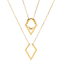 1колье с подвеской в виде ромба из нержавеющей стали, ожерелья из цепочки Ring Keeper Cable для женщин