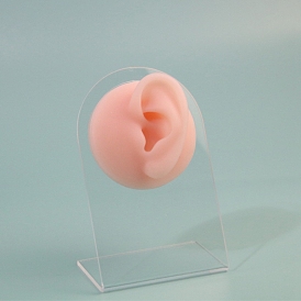 Silicone Soft Flexible Model Left Ear Earrings Storage Rack, for Piercing Practice, Photo Props