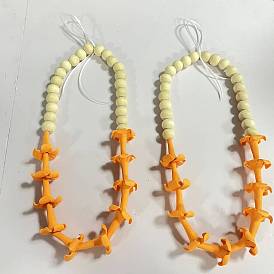 Wood & Handmade Polymer Clay Hanging Ornaments, Flower