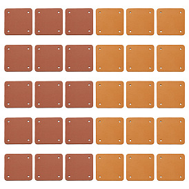 30 шт. 2 цвета 4- отверстия этикетки из искусственной кожи, для джинсов своими руками, , обуви, аксессуары для шляп, квадратный