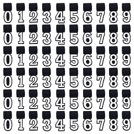 60шт. 10 стили силиконовых подвесок, число 0~9