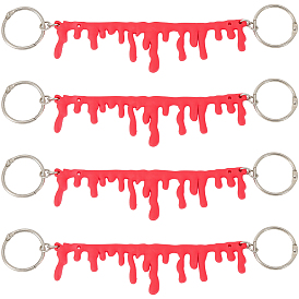 4 шт. украшения на Хэллоуин из ПВХ в виде капель крови на обуви с железными кольцами, платина