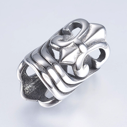 304 Stainless Steel Beads, Large Hole Beads, Hollow, Tube Beads