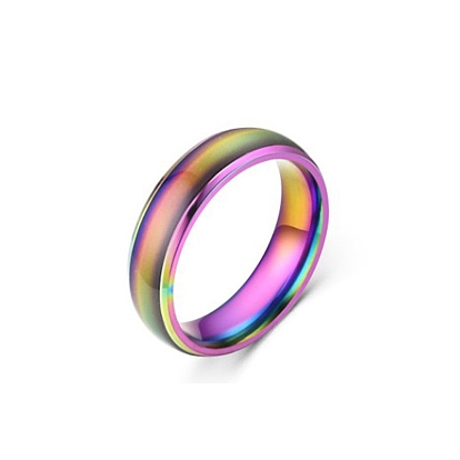 Stainless Steel Finger Rings,  Changing Color Mood Rings