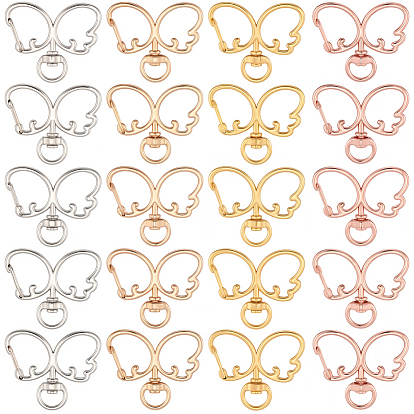 20 шт 4 цвета поворотные застежки из сплава, бабочка