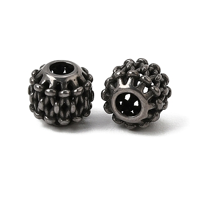316 perles européennes chirurgicales en acier inoxydable, Perles avec un grand trou   , ronde