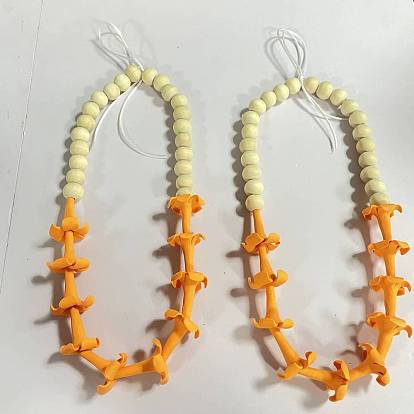 Wood & Handmade Polymer Clay Hanging Ornaments, Flower