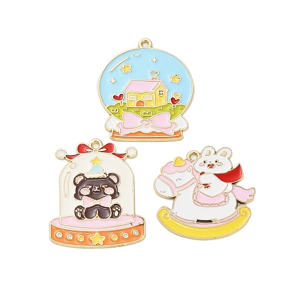 Подвески из эмали и сплава, золотые