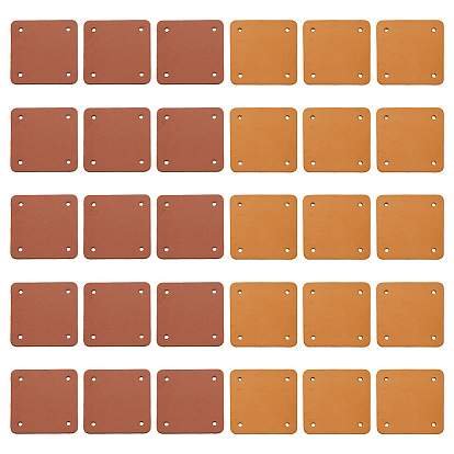 30 шт. 2 цвета 4- отверстия этикетки из искусственной кожи, для джинсов своими руками, , обуви, аксессуары для шляп, квадратный