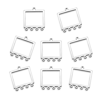 201 Stainless Steel Chandelier Components Links, Laser Cut, Rectangle