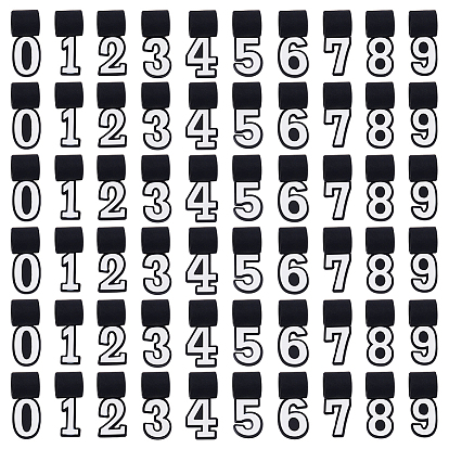 60шт. 10 стили силиконовых подвесок, число 0~9