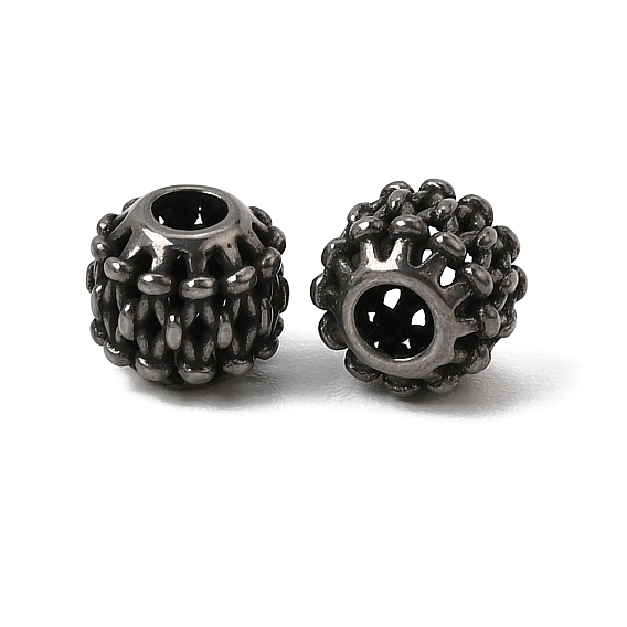 316 Surgical Stainless Steel European Beads, Large Hole Beads, Round
